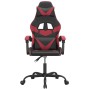 Silla gaming giratoria cuero sintético negro y rojo vino tinto