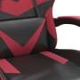 Silla gaming giratoria cuero sintético negro y rojo vino tinto