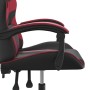 Silla gaming giratoria cuero sintético negro y rojo vino tinto