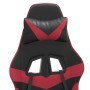 Silla gaming giratoria cuero sintético negro y rojo vino tinto