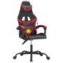 Silla gaming giratoria cuero sintético negro y rojo vino tinto