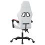 Silla gaming giratoria cuero sintético blanco y rosa