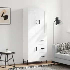 Hohes weißes Sperrholz-Sideboard 69,5 x 34 x 180 cm von vidaXL, Sideboards - Ref: Foro24-3199817, Preis: 169,16 €, Rabatt: %
