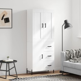 Hohes weißes Sperrholz-Sideboard 69,5 x 34 x 180 cm von vidaXL, Sideboards - Ref: Foro24-3199817, Preis: 176,37 €, Rabatt: %
