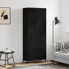 Hohes Sideboard Sperrholz schwarz 69,5x34x180 cm von vidaXL, Sideboards - Ref: Foro24-3199818, Preis: 182,87 €, Rabatt: %
