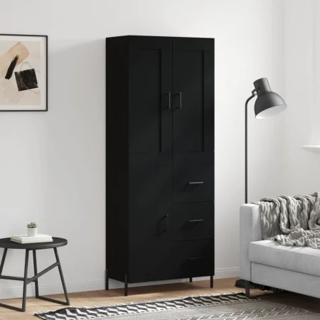 Tall black plywood sideboard 69.5x34x180 cm by vidaXL, Sideboards - Ref: Foro24-3199818, Price: 182,84 €, Discount: %