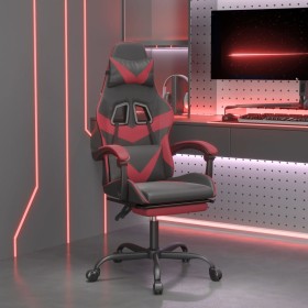 Silla gaming giratoria y reposapiés cuero sintético