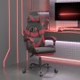 Silla gaming giratoria y reposapiés cuero sintético