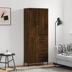 Aparador alto madera contrachapada marrón roble 69,5x34x180 cm de vidaXL, Aparadores - Ref: Foro24-3199824, Precio: 179,78 €,...