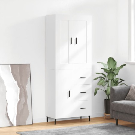 Hohes weißes Sperrholz-Sideboard 69,5 x 34 x 180 cm von vidaXL, Sideboards - Ref: Foro24-3199825, Preis: 177,00 €, Rabatt: %