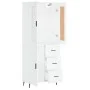 Hohes weißes Sperrholz-Sideboard 69,5 x 34 x 180 cm von vidaXL, Sideboards - Ref: Foro24-3199825, Preis: 167,56 €, Rabatt: %