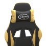 Silla gaming giratoria cuero sintético negro y dorado