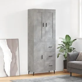 Concrete gray plywood tall sideboard 69.5x34x180 cm by vidaXL, Sideboards - Ref: Foro24-3199829, Price: 163,14 €, Discount: %
