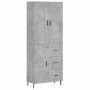 Hohes Sideboard aus betongrauem Sperrholz, 69,5 x 34 x 180 cm von vidaXL, Sideboards - Ref: Foro24-3199829, Preis: 163,34 €, ...
