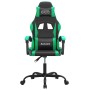 Silla gaming giratoria cuero sintético negro y verde