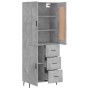Hohes Sideboard aus betongrauem Sperrholz, 69,5 x 34 x 180 cm von vidaXL, Sideboards - Ref: Foro24-3199829, Preis: 172,20 €, ...