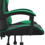 Silla gaming giratoria cuero sintético negro y verde