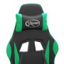 Silla gaming giratoria cuero sintético negro y verde