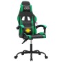 Silla gaming giratoria cuero sintético negro y verde