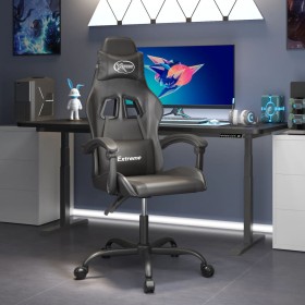 Silla gaming giratoria cuero sintético negro