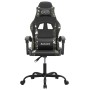 Silla gaming giratoria cuero sintético negro y camuflaje