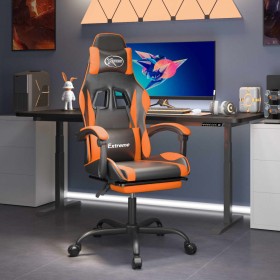 Silla gaming giratoria reposapiés cuero sintético