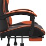 Silla gaming giratoria reposapiés cuero sintético