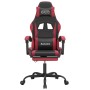 Silla gaming giratoria y reposapiés cuero