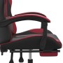 Silla gaming giratoria y reposapiés cuero