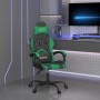 Silla gaming giratoria cuero sintético negro y verde