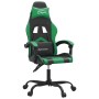 Silla gaming giratoria cuero sintético negro y verde