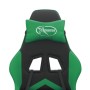 Silla gaming giratoria cuero sintético negro y verde