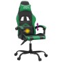 Silla gaming giratoria cuero sintético negro y verde