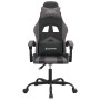 Silla gaming giratoria cuero sintético negro y gris