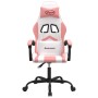 Silla gaming giratoria cuero sintético blanco y rosa