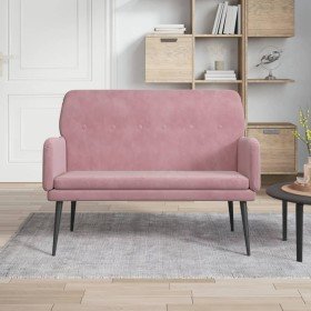 Banco de terciopelo rosa 108x79x79 cm en Bancos | Comprar online en Foro24