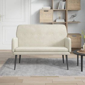 Banco de terciopelo crema 108x79x79 cm en Bancos | Comprar online en Foro24