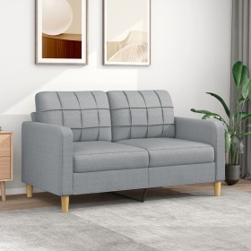 Sofá de 2 plazas de tela gris claro 140 cm