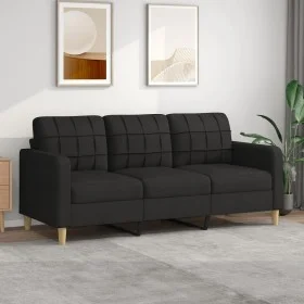 3-seater black fabric sofa 180 cm by vidaXL, Sofas - Ref: Foro24-359103, Price: 254,96 €, Discount: %