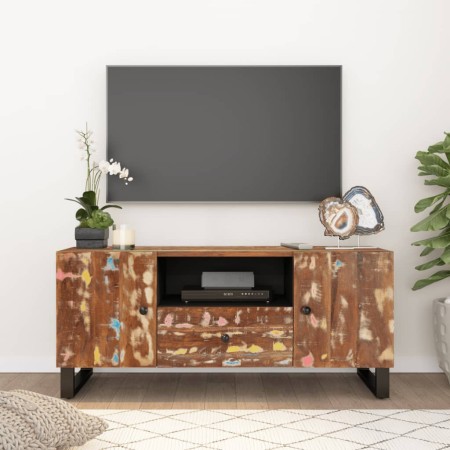 Mueble TV madera reciclada y madera contrachapada 105x33,5x46cm