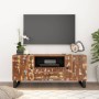 Mueble TV madera reciclada y madera contrachapada 105x33,5x46cm