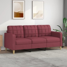 3-seater red fabric sofa 180 cm by vidaXL, Sofas - Ref: Foro24-359105, Price: 223,05 €, Discount: %