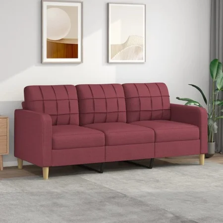 3-seater red fabric sofa 180 cm by vidaXL, Sofas - Ref: Foro24-359105, Price: 234,35 €, Discount: %