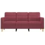 3-seater red fabric sofa 180 cm by vidaXL, Sofas - Ref: Foro24-359105, Price: 234,35 €, Discount: %
