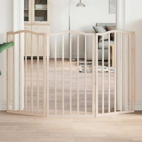 Puerta para perros plegable 3 paneles madera de álamo 150 cm en Casetas y cercados para perros | Comprar online en Foro24