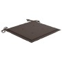 Sillas de jardín 8 uds madera de teca con cojines gris taupe