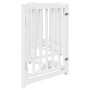 Puerta de perros plegable 6 paneles madera abeto blanco 300 cm