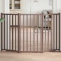 Puerta de perros plegable 3 paneles madera abeto marrón 150 cm en Casetas y cercados para perros | Comprar online en Foro24
