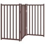 Puerta de perros plegable 3 paneles madera abeto marrón 150 cm en Casetas y cercados para perros | Comprar online en Foro24