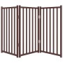 Puerta de perros plegable 3 paneles madera abeto marrón 150 cm en Casetas y cercados para perros | Comprar online en Foro24